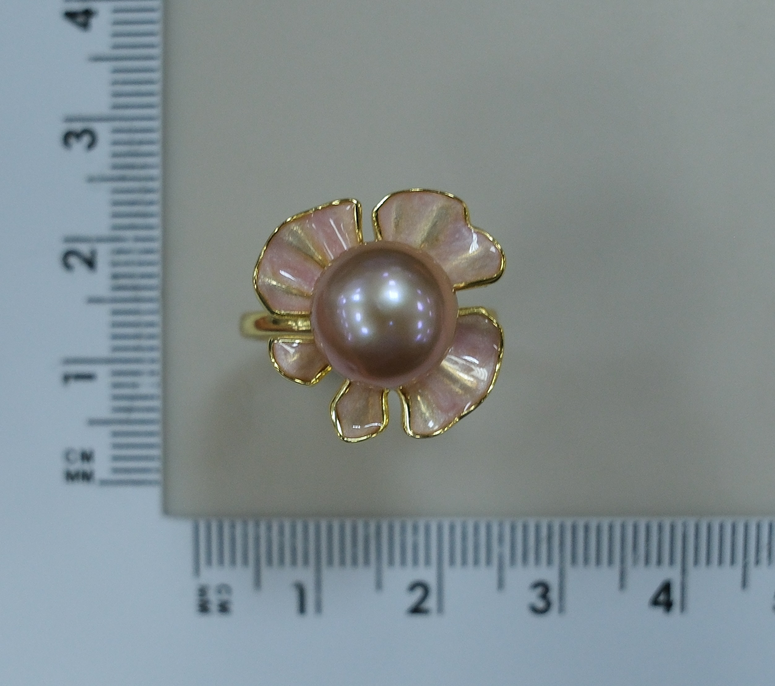 Серебряное кольцо с жемчугом Эдисон "Цветок"